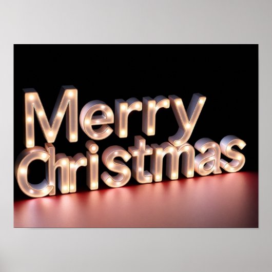 Merry Christmas Luxury Typography Poster Paper H06 ポスター (正面)