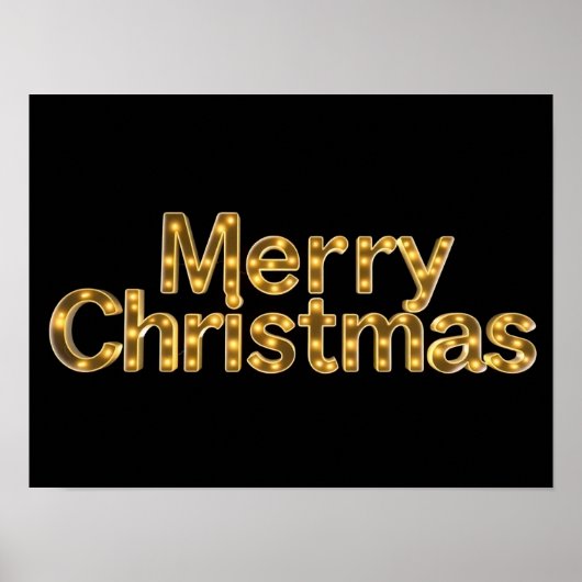 Merry Christmas Luxury Typography Poster Paper H10 ポスター (正面)
