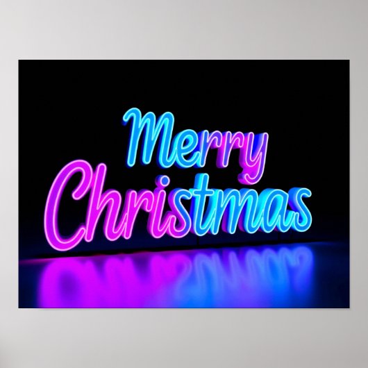 Merry Christmas Luxury Typography Poster Paper H16 ポスター (正面)