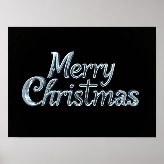 Merry Christmas Luxury Typography Poster Paper H18 ポスター (正面)