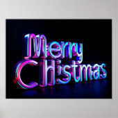 Merry Christmas Luxury Typography Poster Paper H19 ポスター (正面)