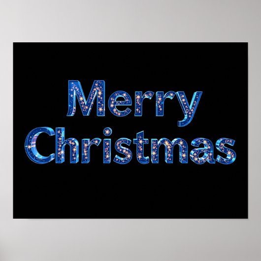 Merry Christmas Luxury Typography Poster Paper H21 ポスター (正面)