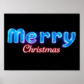 Merry Christmas Luxury Typography Poster Paper H22 ポスター