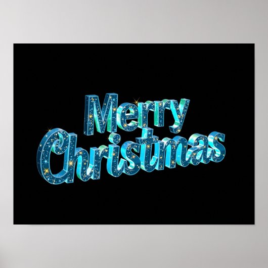 Merry Christmas Luxury Typography Poster Paper H29 ポスター (正面)