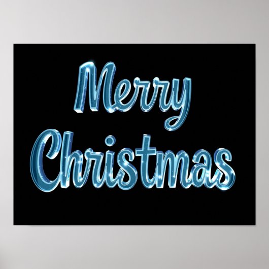 Merry Christmas Luxury Typography Poster Paper H40 ポスター (正面)