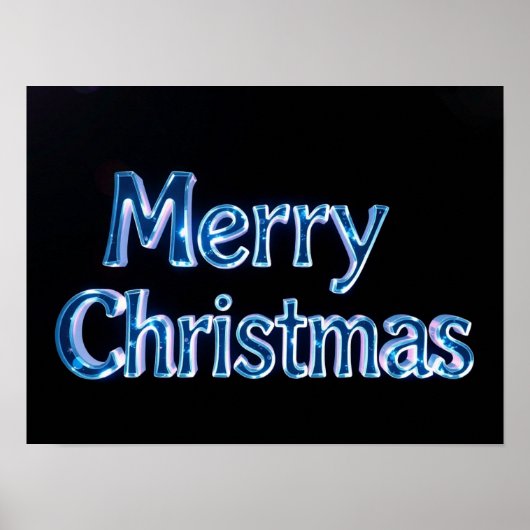 Merry Christmas Luxury Typography Poster Paper H42 ポスター (正面)