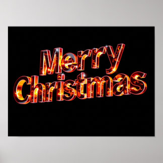 Merry Christmas Luxury Typography Poster Paper H44 ポスター