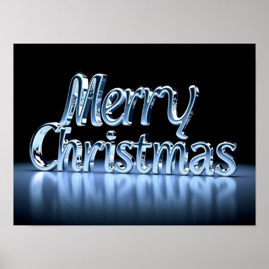 Merry Christmas Luxury Typography Poster Paper H45 ポスター (正面)