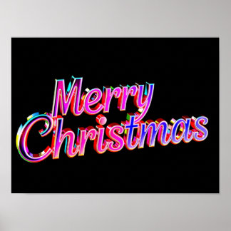 Merry Christmas Luxury Typography Poster Paper H46 ポスター