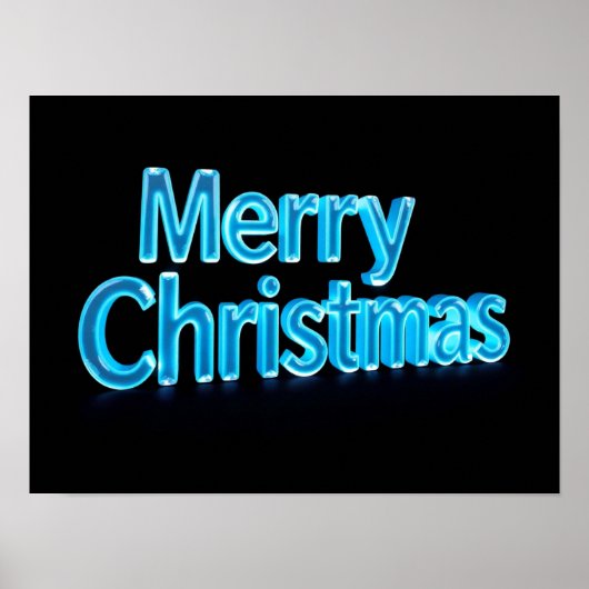 Merry Christmas Luxury Typography Poster Paper H50 ポスター (正面)