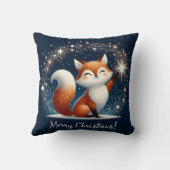 Merry Christmas - Magical Fox  Throw Pillow クッション (裏面)