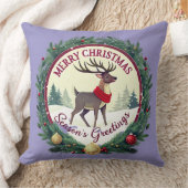 Merry Christmas –Majestic Winter Reindeer 🦌 クッション (ブランケット)