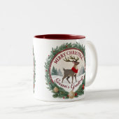 Merry Christmas –Majestic Winter Reindeer 🦌 ツートーンマグカップ (正面右)