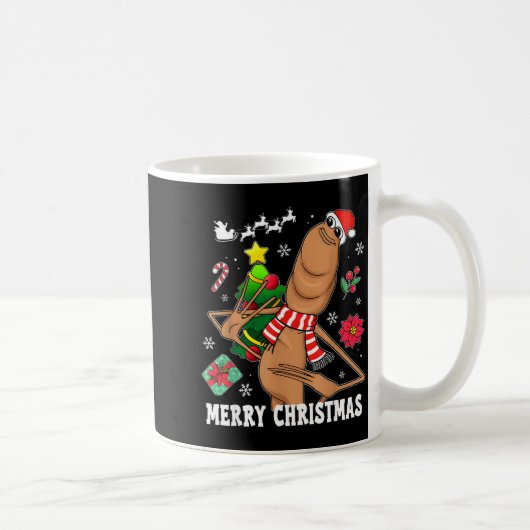 Merry Christmas Marcus The Worm Funny Unhinged Mem コーヒーマグカップ (右)
