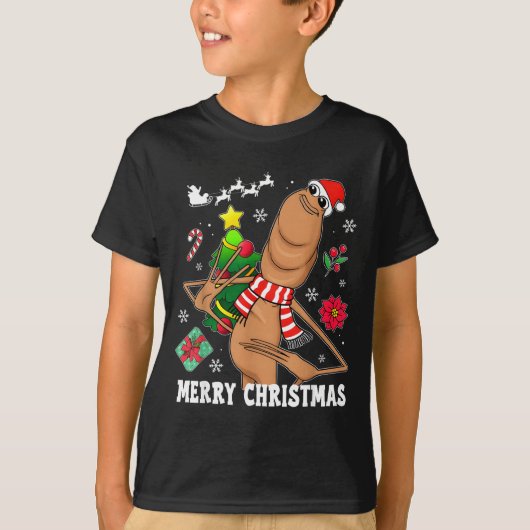 Merry Christmas Marcus The Worm Funny Unhinged Mem Tシャツ (正面)