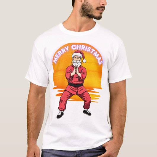 Merry Christmas Martial Arts Santa Kung Fu Wing  Tシャツ (正面)