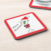 Merry Christmas martini hard plastic coasters コースター (左側)