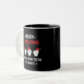 Merry Christmas - May All Your Teeth Be White ツートーンマグカップ (正面左)