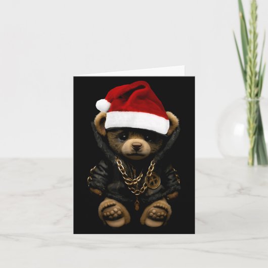 Merry Christmas Merry 2025 Teddy Fashion Rap Teddy カード (正面)