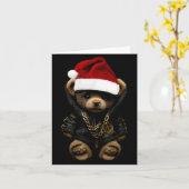 Merry Christmas Merry 2025 Teddy Fashion Rap Teddy カード (黄色い花)