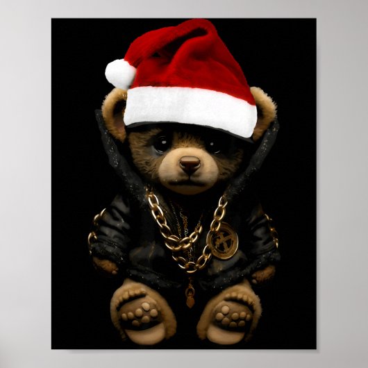 Merry Christmas Merry 2025 Teddy Fashion Rap Teddy ポスター (正面)