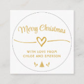 Merry Christmas Merry As A Mother White Gold Photo エンクロージャーカード (裏面)