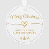 Merry Christmas Merry As A Mother White Gold Photo オーナメント (裏面)