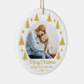 Merry Christmas Merry As A Mother White Gold Photo セラミックオーナメント (右)