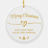 Merry Christmas Merry As A Mother White Gold Photo セラミックオーナメント (裏面)