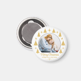 Merry Christmas Merry As A Mother White Gold Photo マグネット