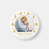 Merry Christmas Merry As A Mother White Gold Photo マグネット (正面)