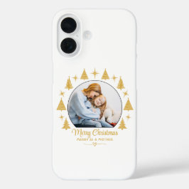 Merry Christmas Merry As A Mother White Gold Photo iPhone 16ケース