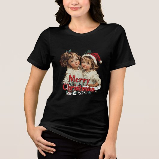 Merry Christmas - Merry Christmas with Cute Child トライブレンドTシャツ (正面)