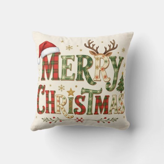 Merry Christmas minimal chic クッション (裏面)