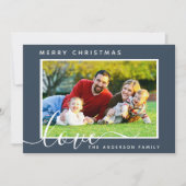 Merry Christmas Minimal Simple Family Photo  シーズンカード (正面)