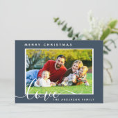 Merry Christmas Minimal Simple Family Photo  シーズンカード (スタンド正面)