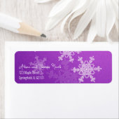 Merry Christmas Minimalist Purple Snowflakes  ラベル (インサイチュ)