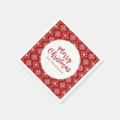 Merry Christmas Minimalist Simple Snowflake Red スタンダードカクテルナプキン (角)