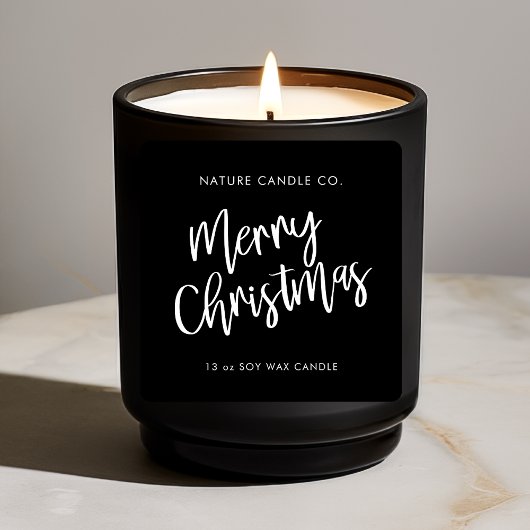 Merry Christmas Minimalist Soy Candle | Modern  スクエアシール