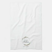 Merry Christmas Minimalist Wreath キッチンタオル (縦)