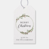 Merry Christmas Minimalist Wreath ギフトタグ (正面)