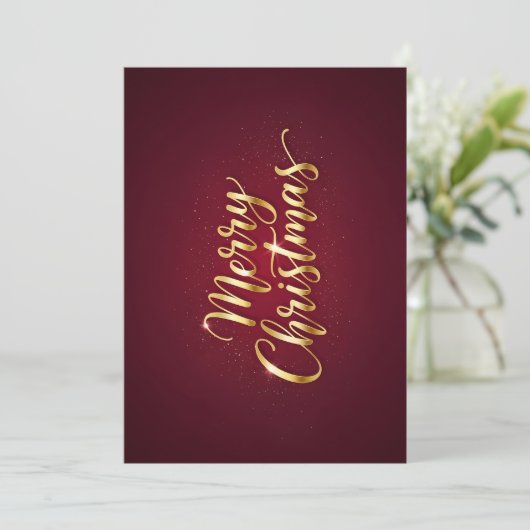  "Merry Christmas" mit goldglänzender Schrift 招待状 (スタンド正面)