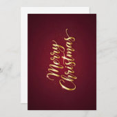  "Merry Christmas" mit goldglänzender Schrift 招待状 (正面/裏面)