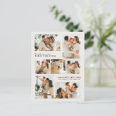 Merry Christmas Modern 7-Photo Collage シーズンポストカード (スタンド正面)