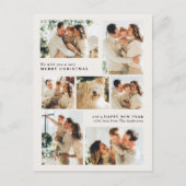 Merry Christmas Modern 7-Photo Collage シーズンポストカード (正面)