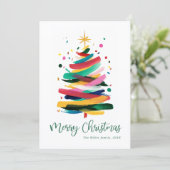 Merry Christmas Modern Colorful シーズンカード (スタンド正面)