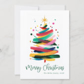 Merry Christmas Modern Colorful シーズンカード (正面)