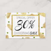 Merry Christmas Modern Gold Glitter 割引カード (正面)