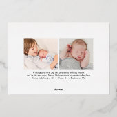 Merry Christmas Modern Gold Script Photo 箔シーズンカード (裏面)