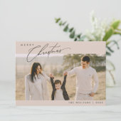 Merry Christmas, Modern Minimalist Family Photo シーズンカード (スタンド正面)